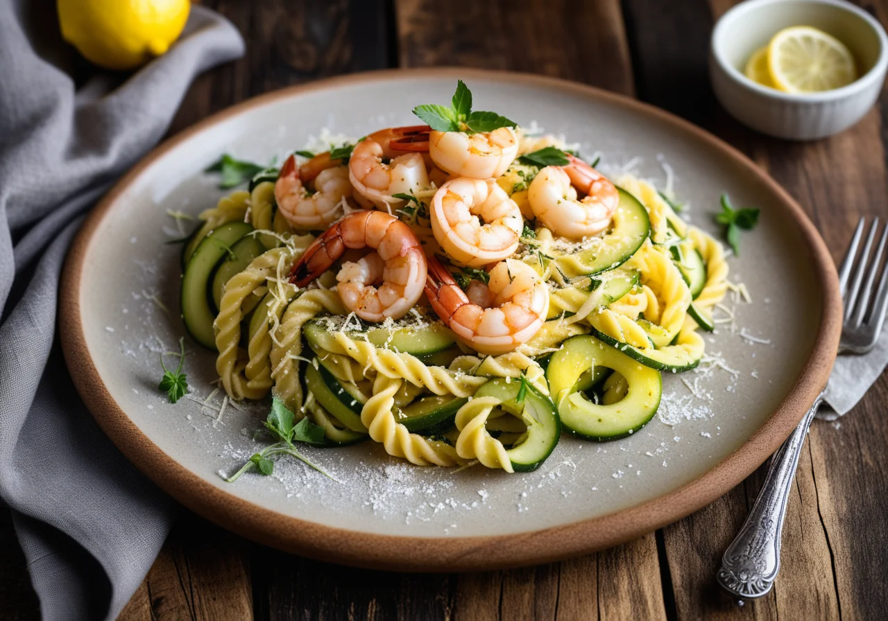 Pasta with Shrimp and Zucchini