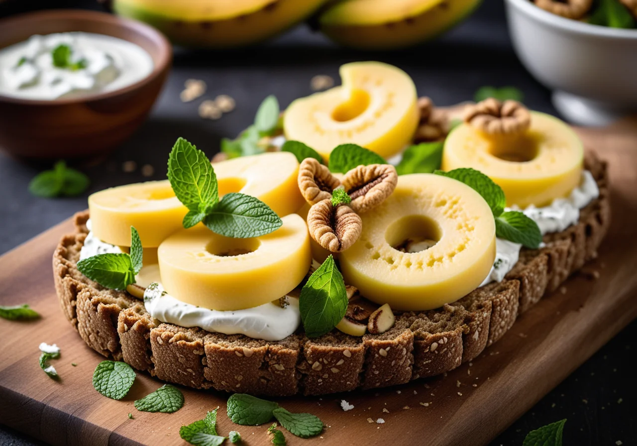 Bread with Melon and Goat Cheese