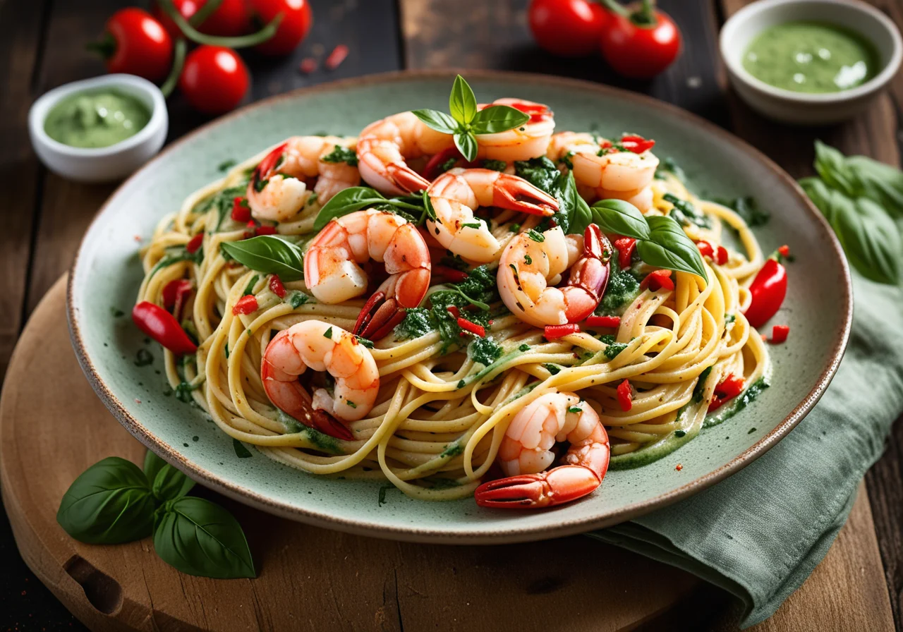 Pasta with Giant Shrimp