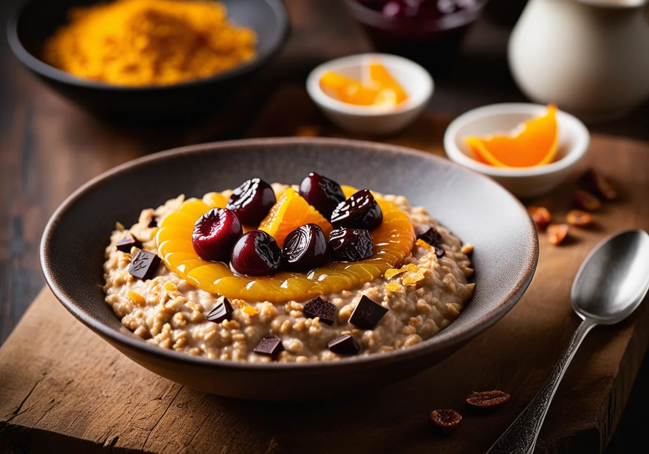 Oatmeal with Plum-Date Compote