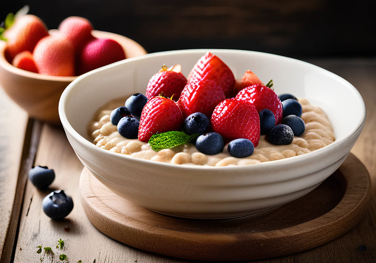 Breakfast Buckwheat Porridge with Berries and Almonds