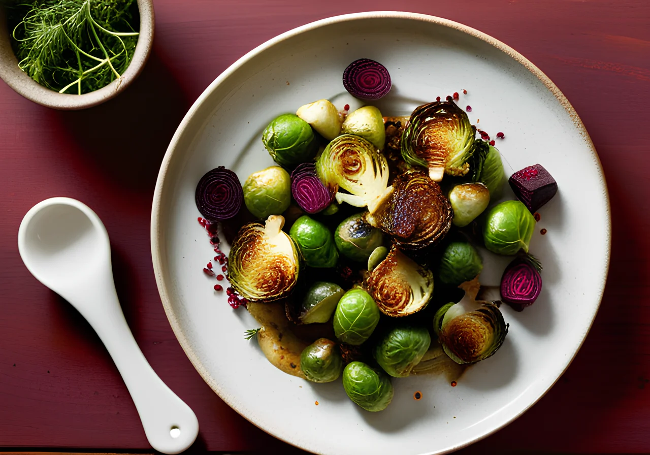 Panierter Rosenkohl mit Rote-Bete-Hummus