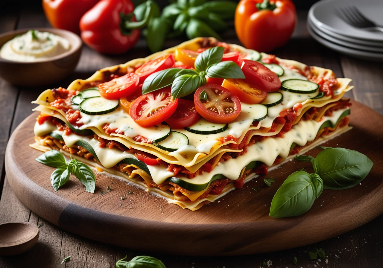 Lasagne with Zucchini and Bell Pepper