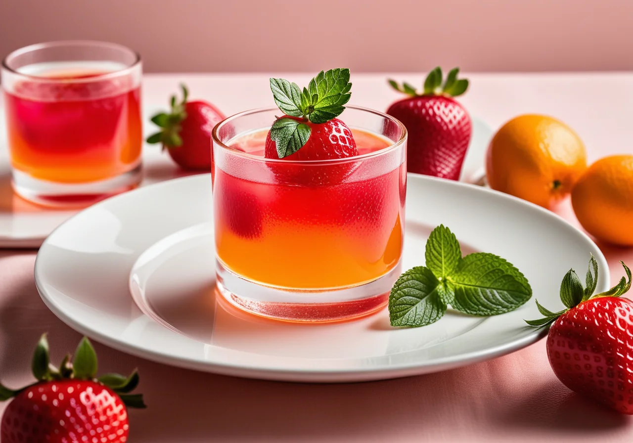 Citrus Jelly with Strawberries