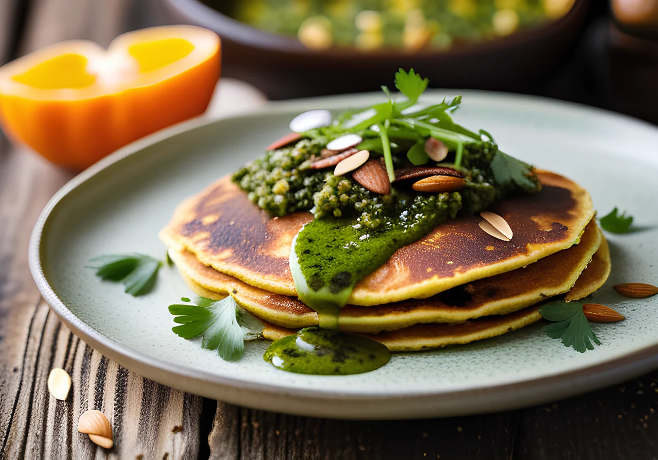 Millet Pancakes with Pesto