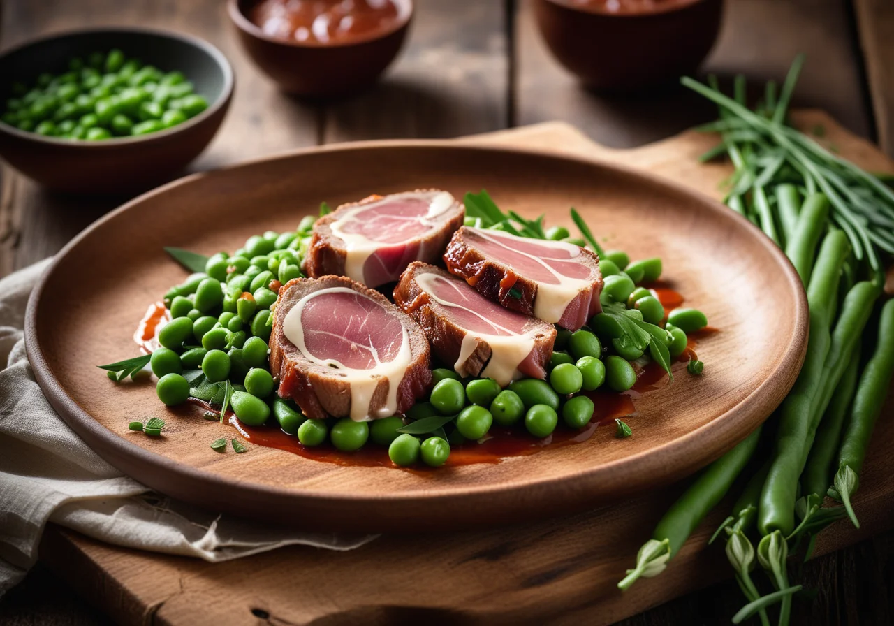 Saltimbocca with Pea Vegetables
