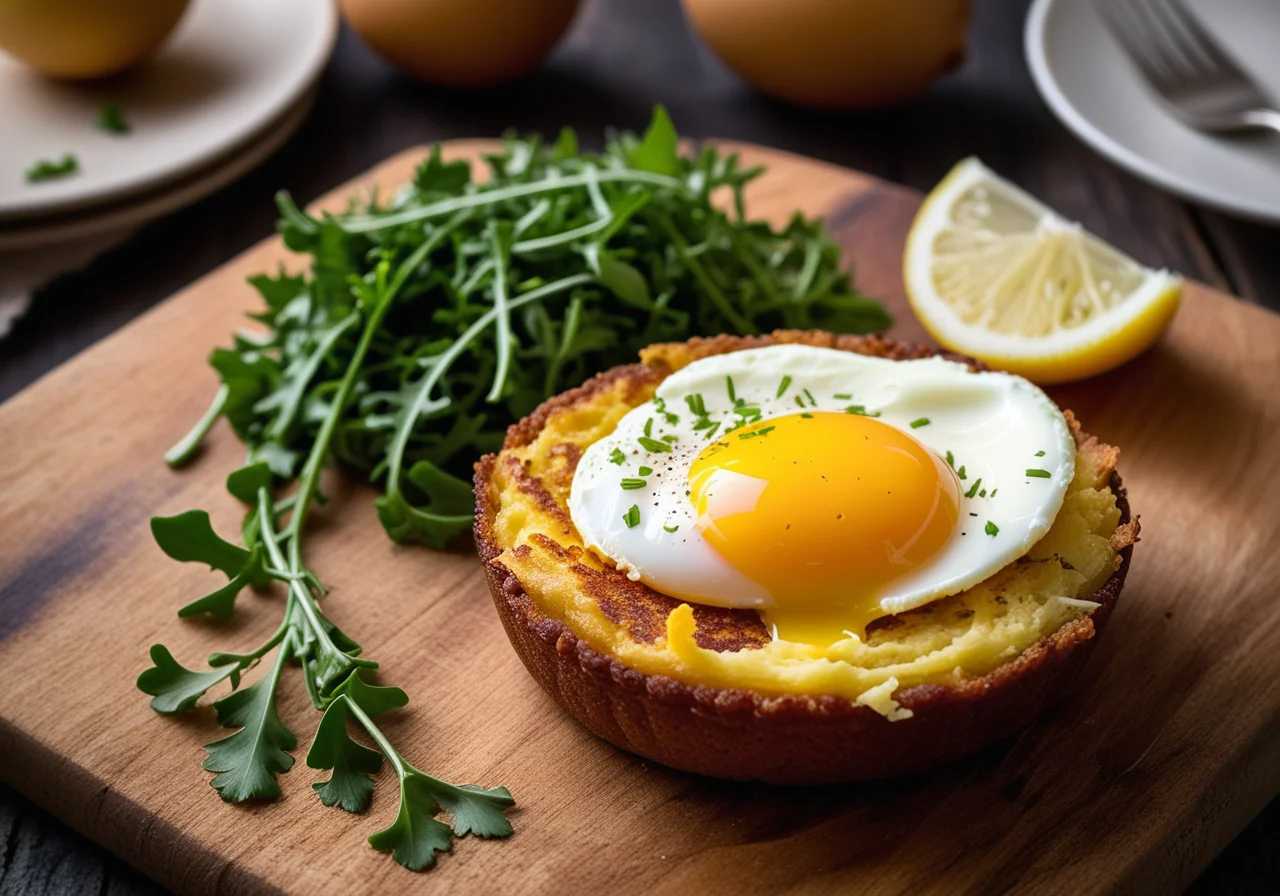 Potato Cakes with Cheese and Egg