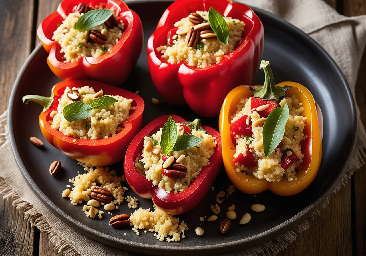 Bell Peppers with Couscous Bean Filling