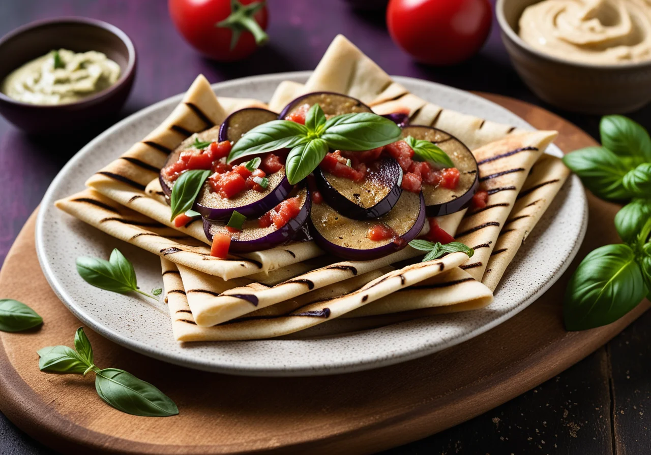 Flatbread with Eggplant Spread