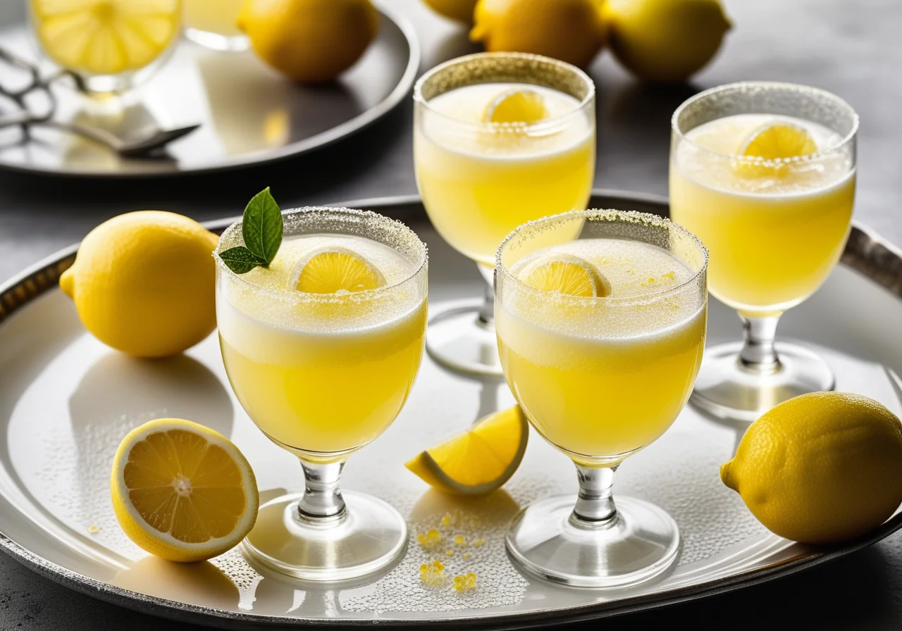 Lemon Sorbet with Limoncello and Prosecco