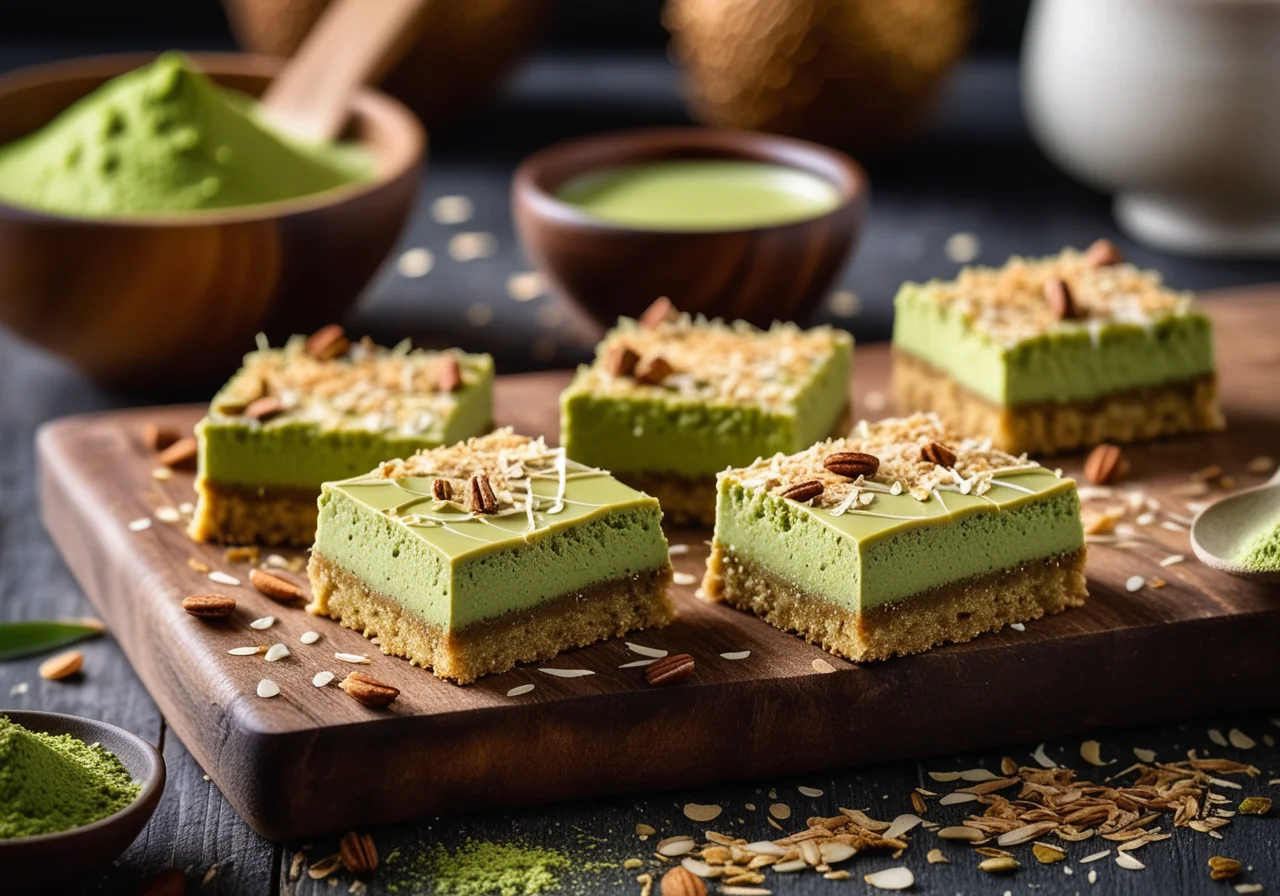 Vegan Matcha Coconut Squares