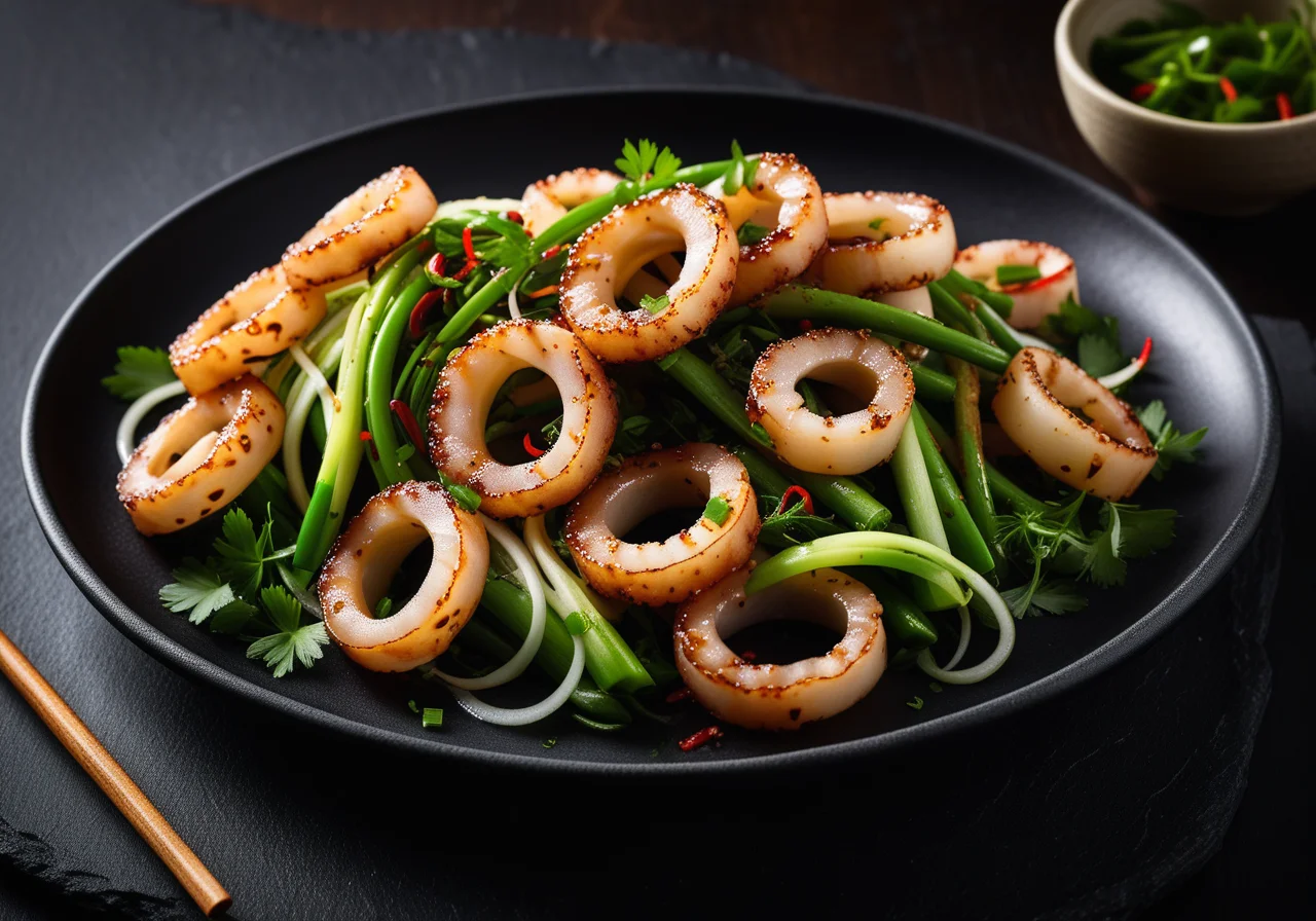 Squid with Spring Onions