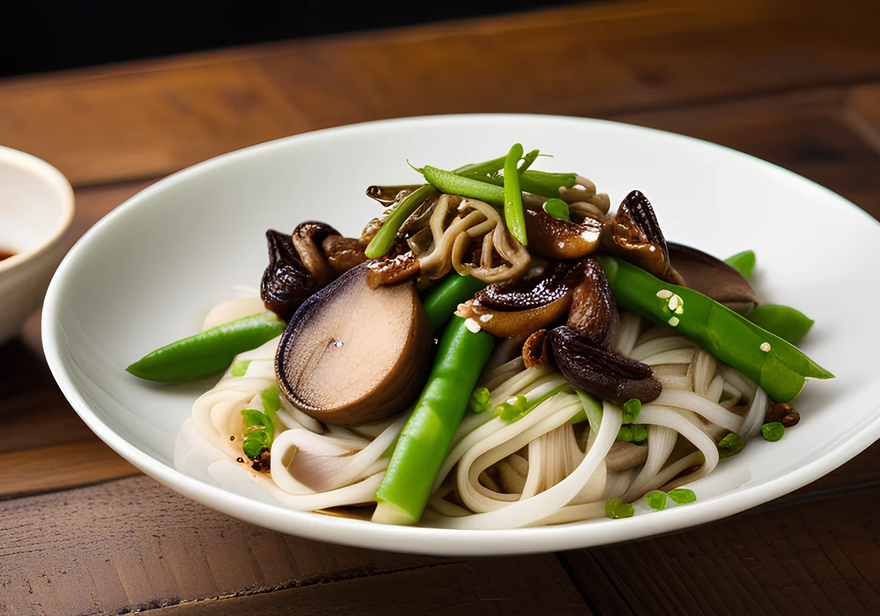 Asian Noodles with Vegetables and Ground Meat