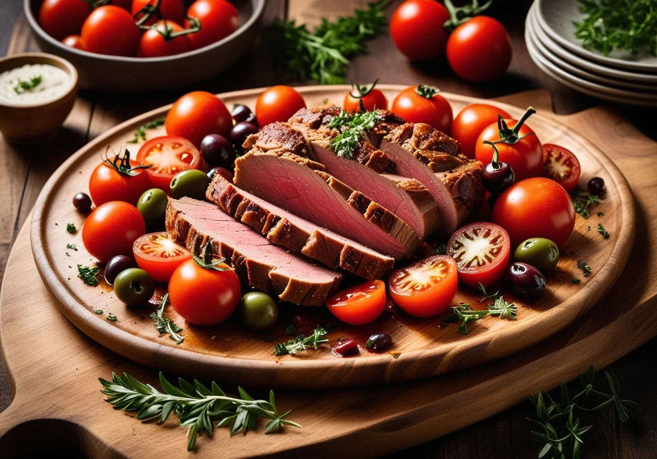 Veal Roast with Tomato-Olive Sauce