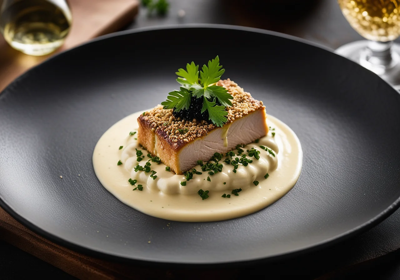 Wolfsbarschfilets mit Keta-Kaviar