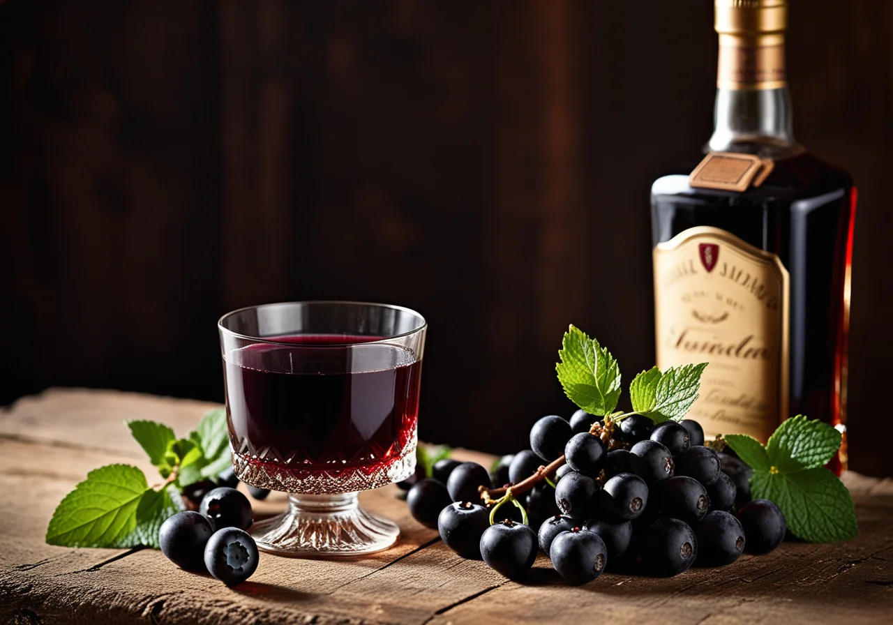 Homemade Black Currant Herb Liqueur
