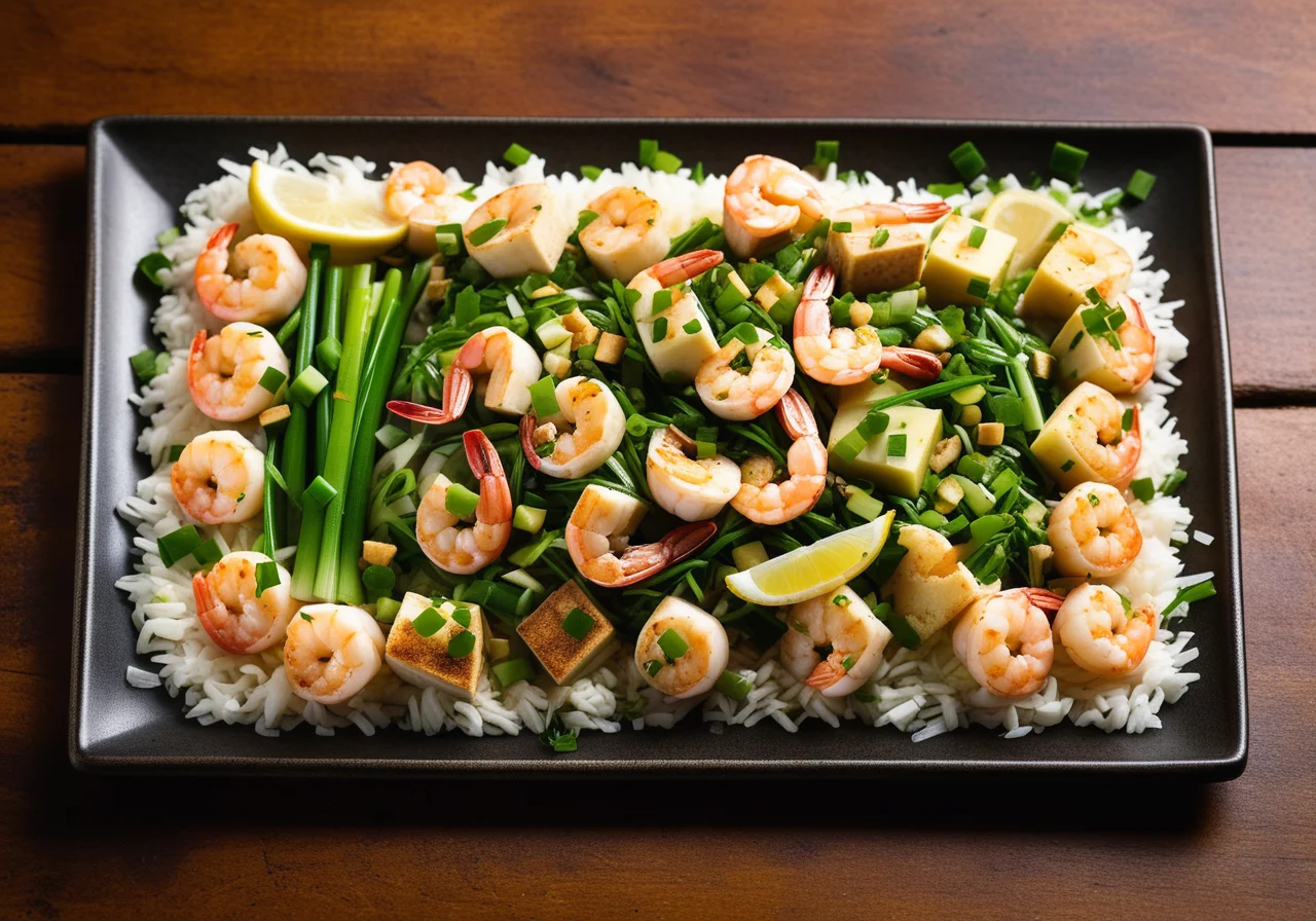 Shrimp Tails with Tofu and Spring Onions
