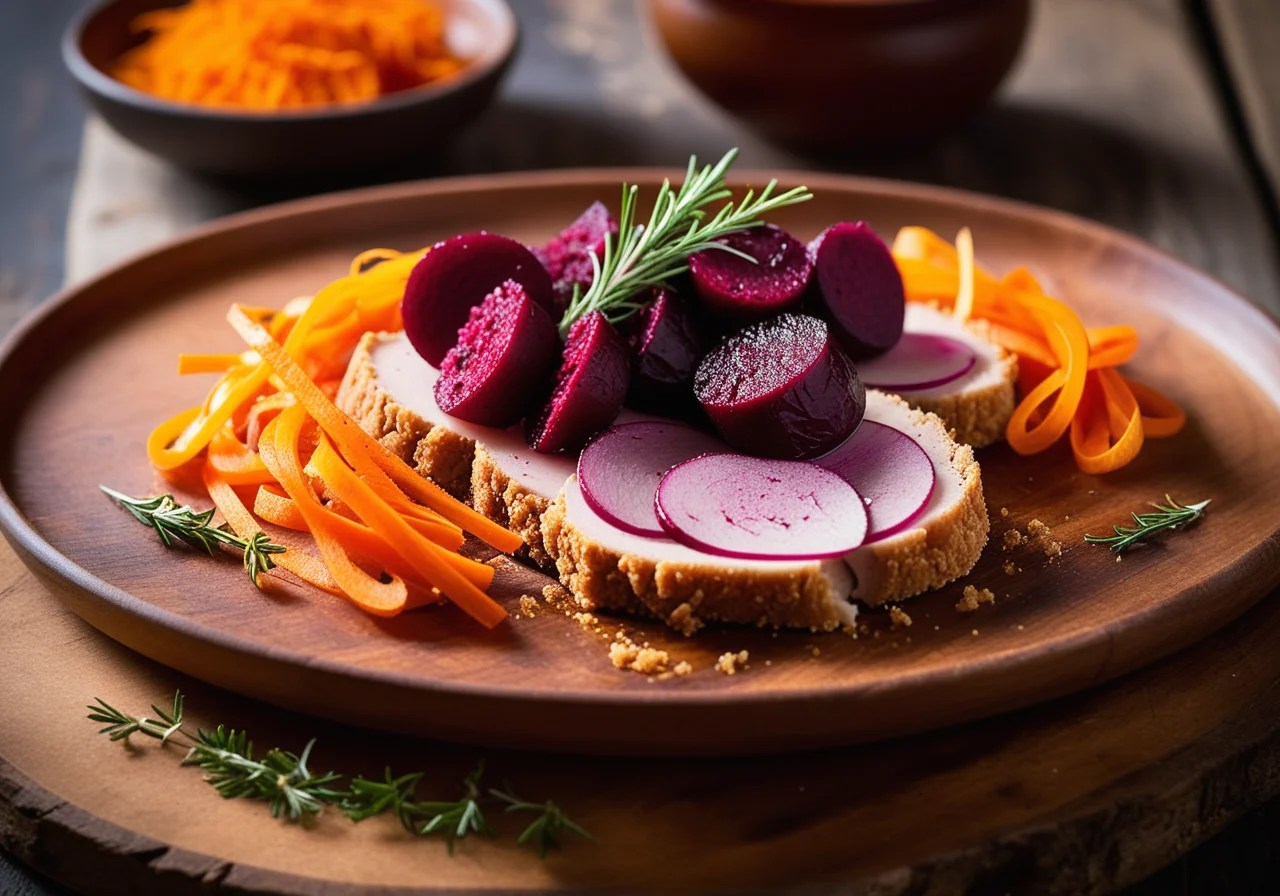 Veal Breast with Breadcrumb Crust and Root Vegetables