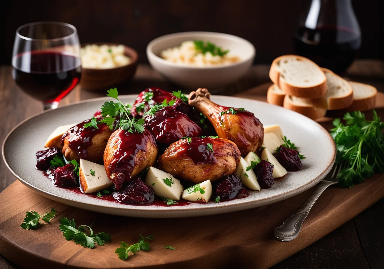 Chicken in Red Wine