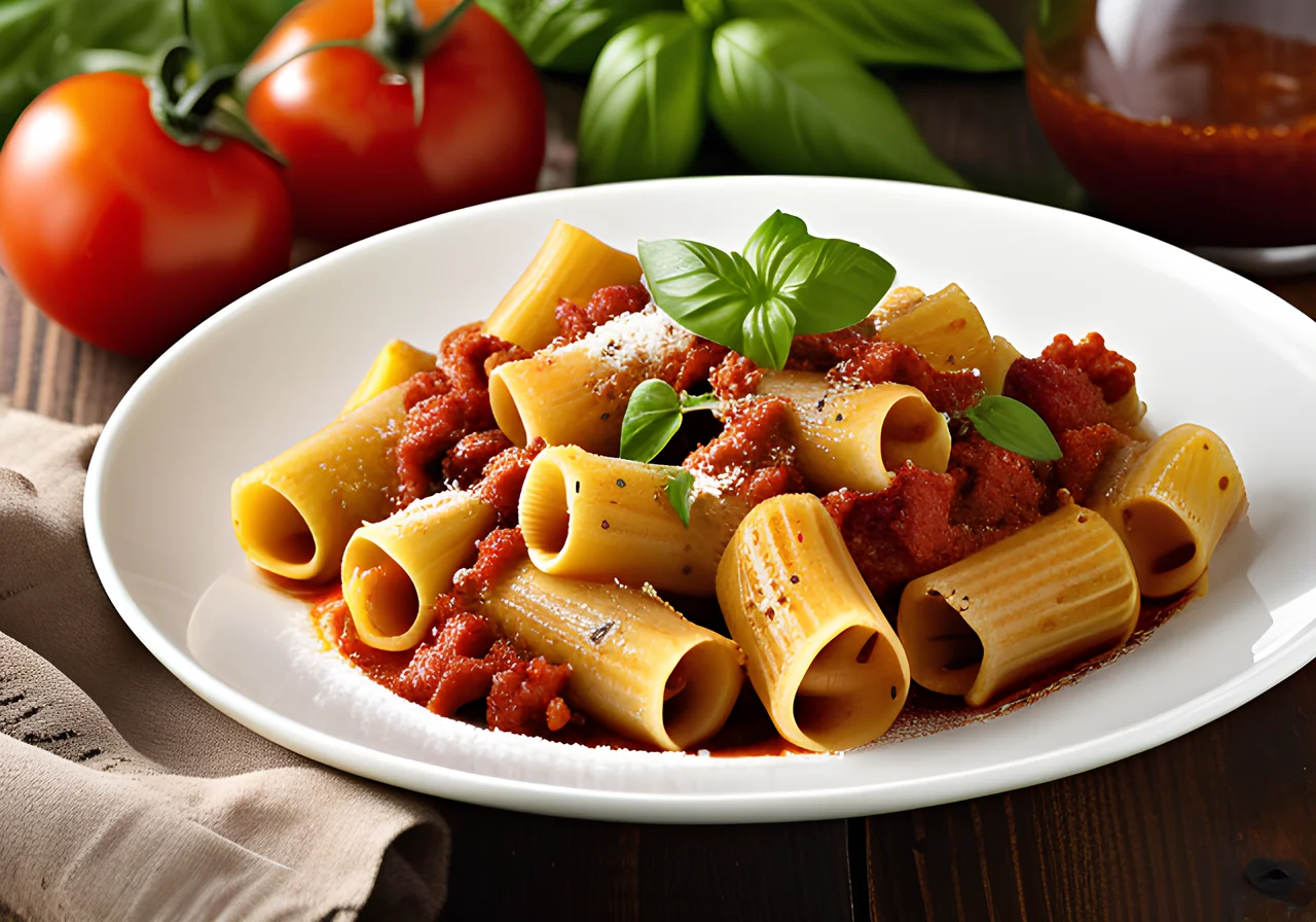 Pasta with Minced Meat Herb Sauce