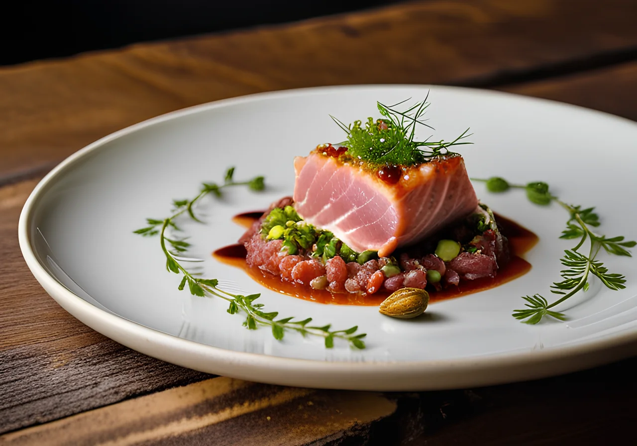 Veal Tartare with Sea Bass Bites