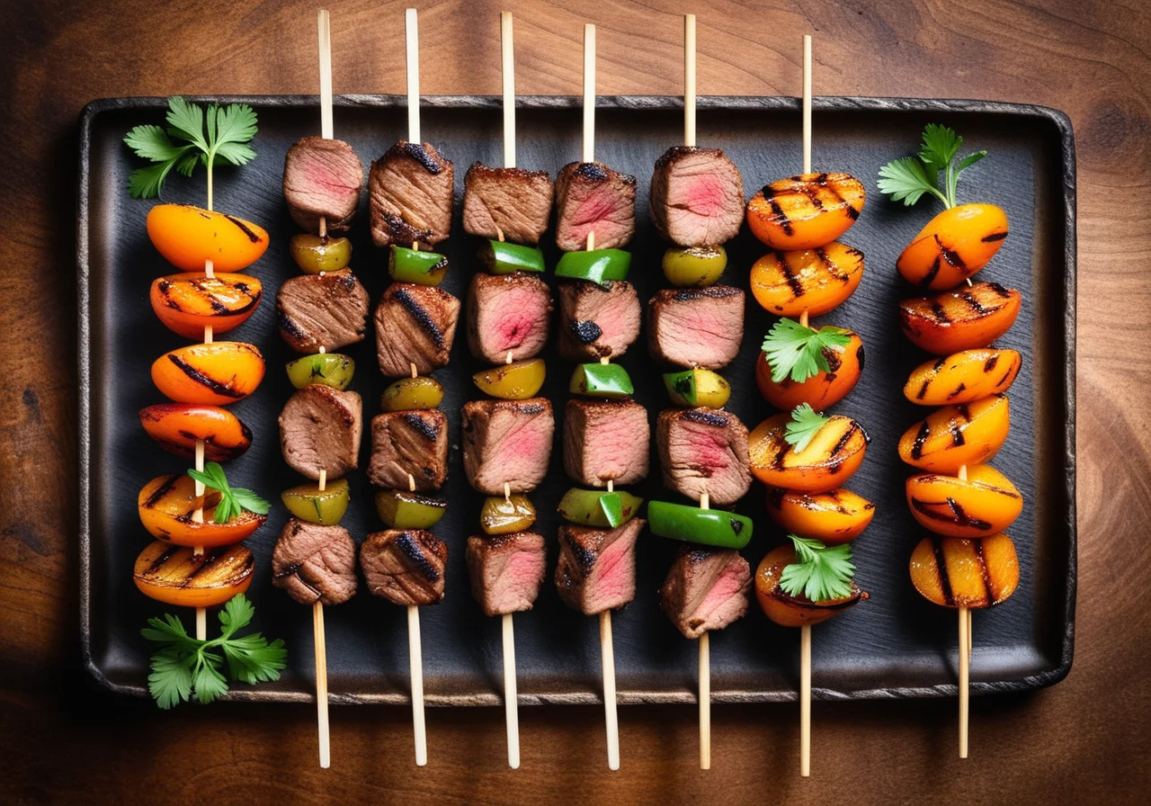 Grilled Lamb Skewers with Apricots