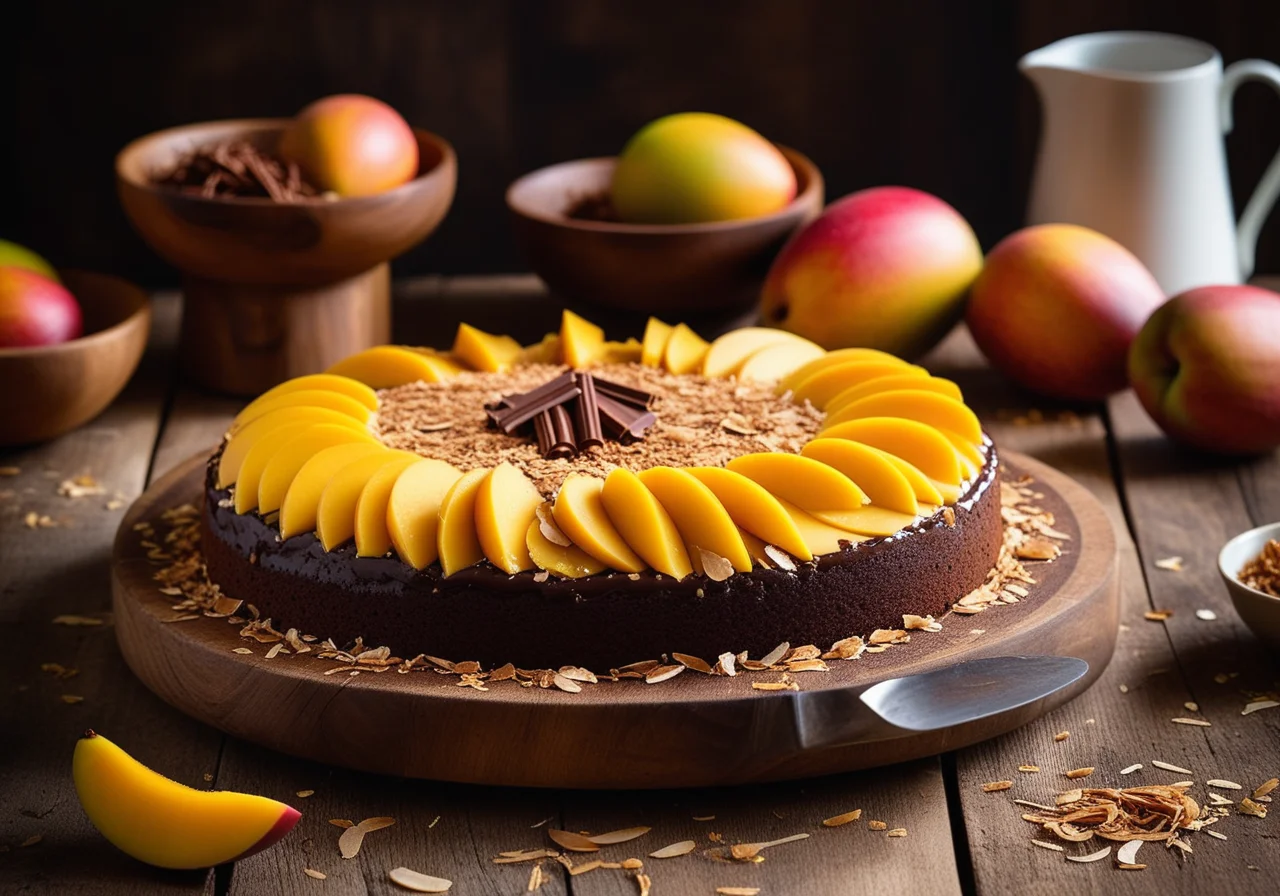 Mango Cake with Pecan Nuts