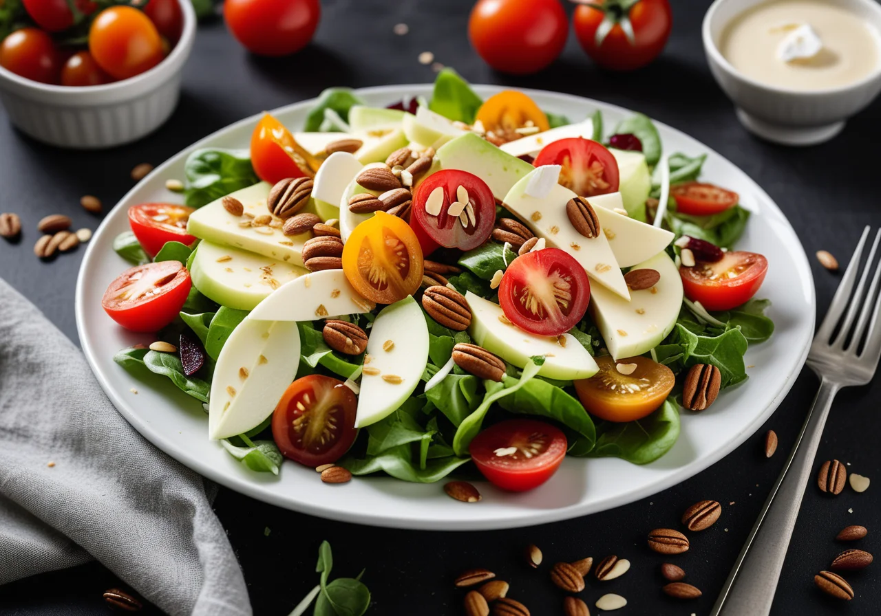Green Salad with Goat Cheese and Sunflower Seed Dressing