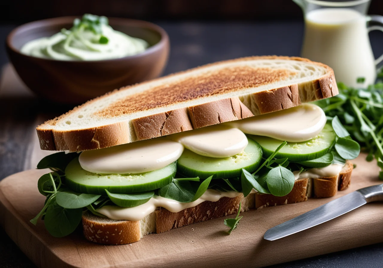 Bread Sandwich with Turkey and Cucumber
