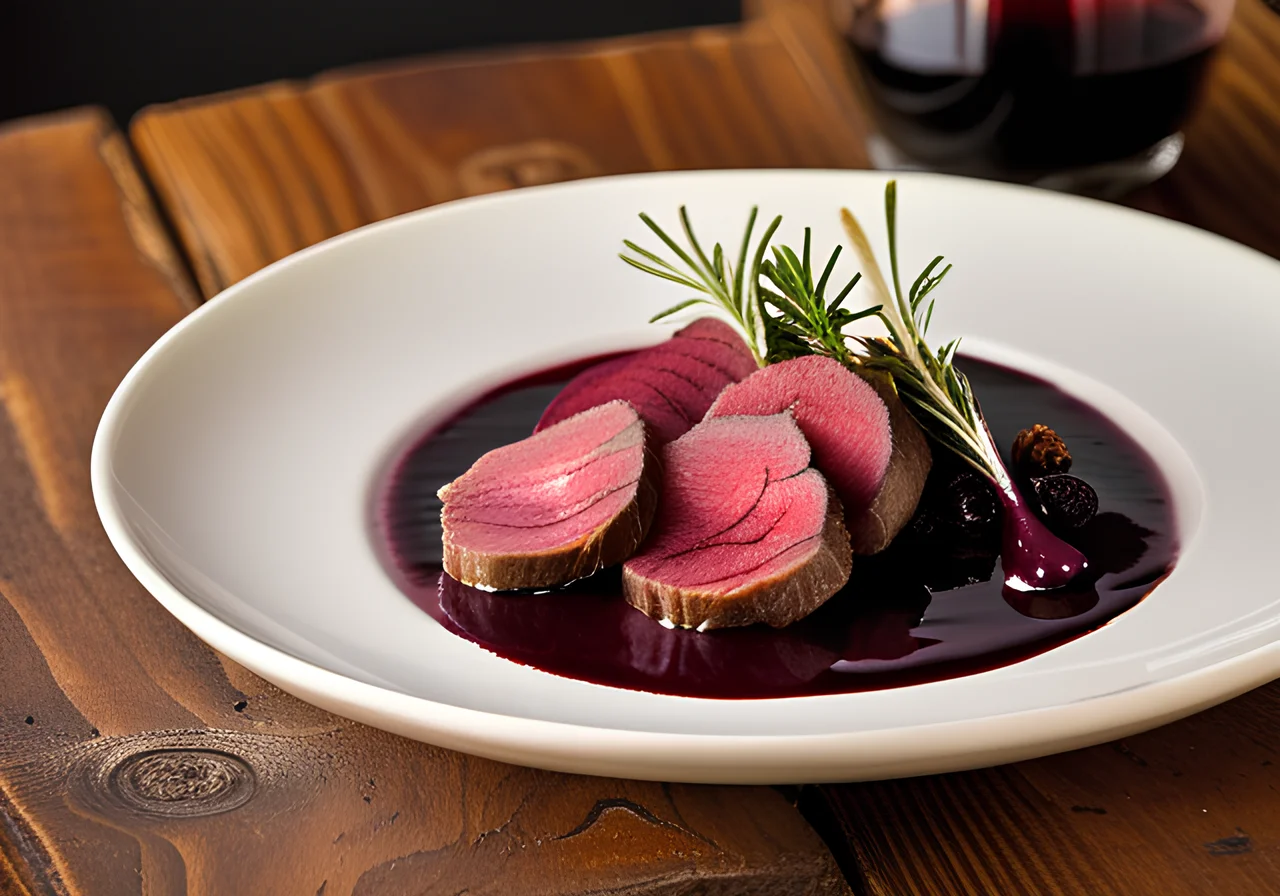 Deer Tenderloin in Red Wine Sauce