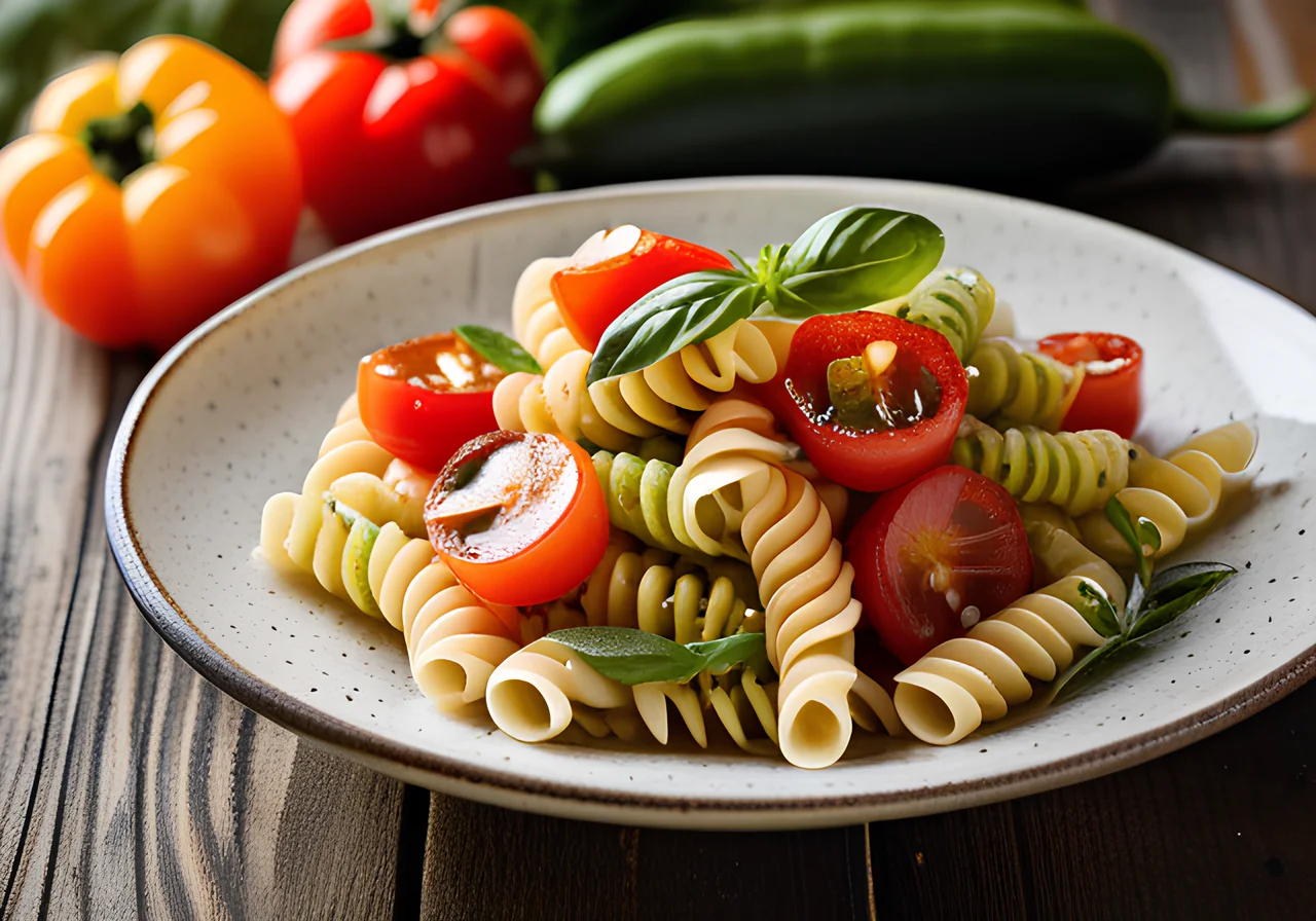 Pasta Salad with Vegetables and Feta