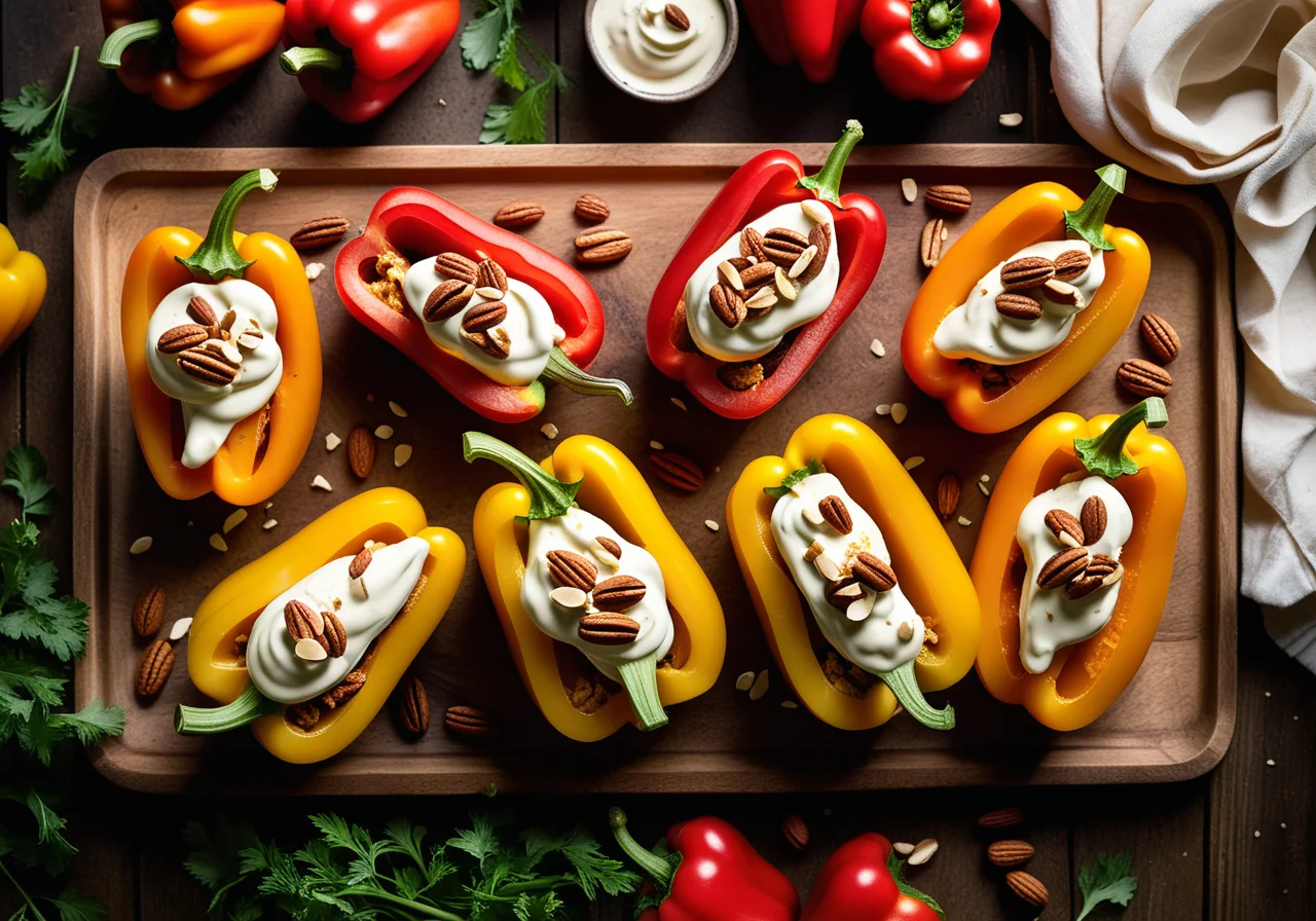 Paprika Cream Cheese Boats and Stuffed Celery Sticks