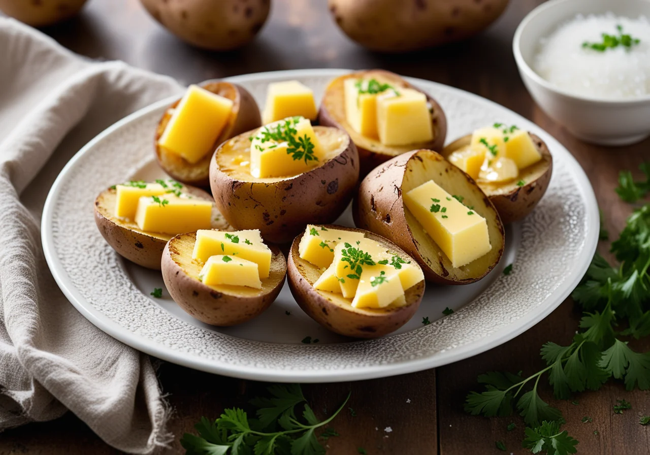 Baked Potatoes with Butter and Salt