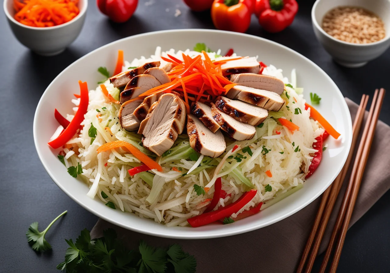 Cabbage Salad with Coriander Chicken Breast