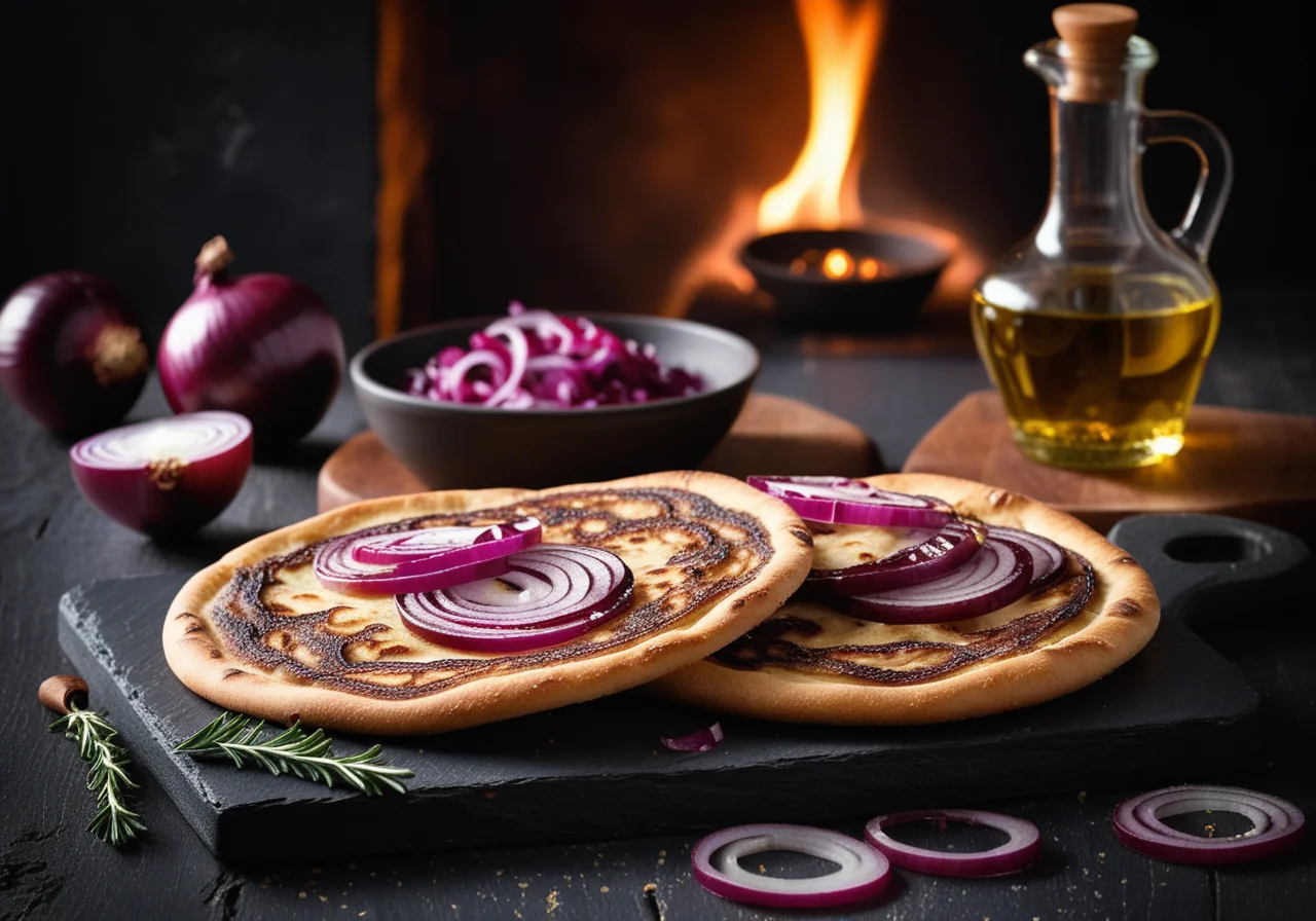 Flatsbread with Red Onions