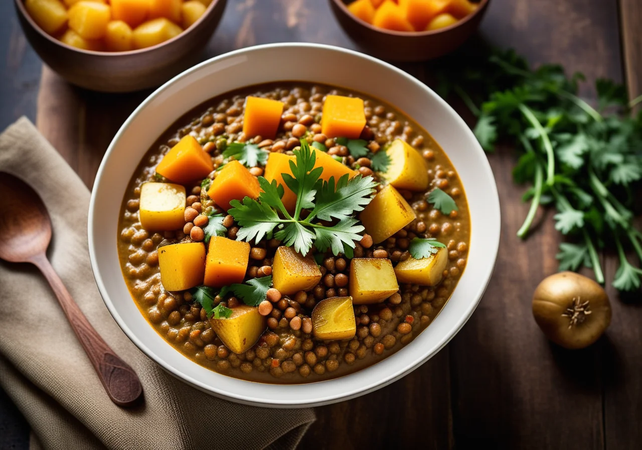 Linsencurry mit Kartoffeln