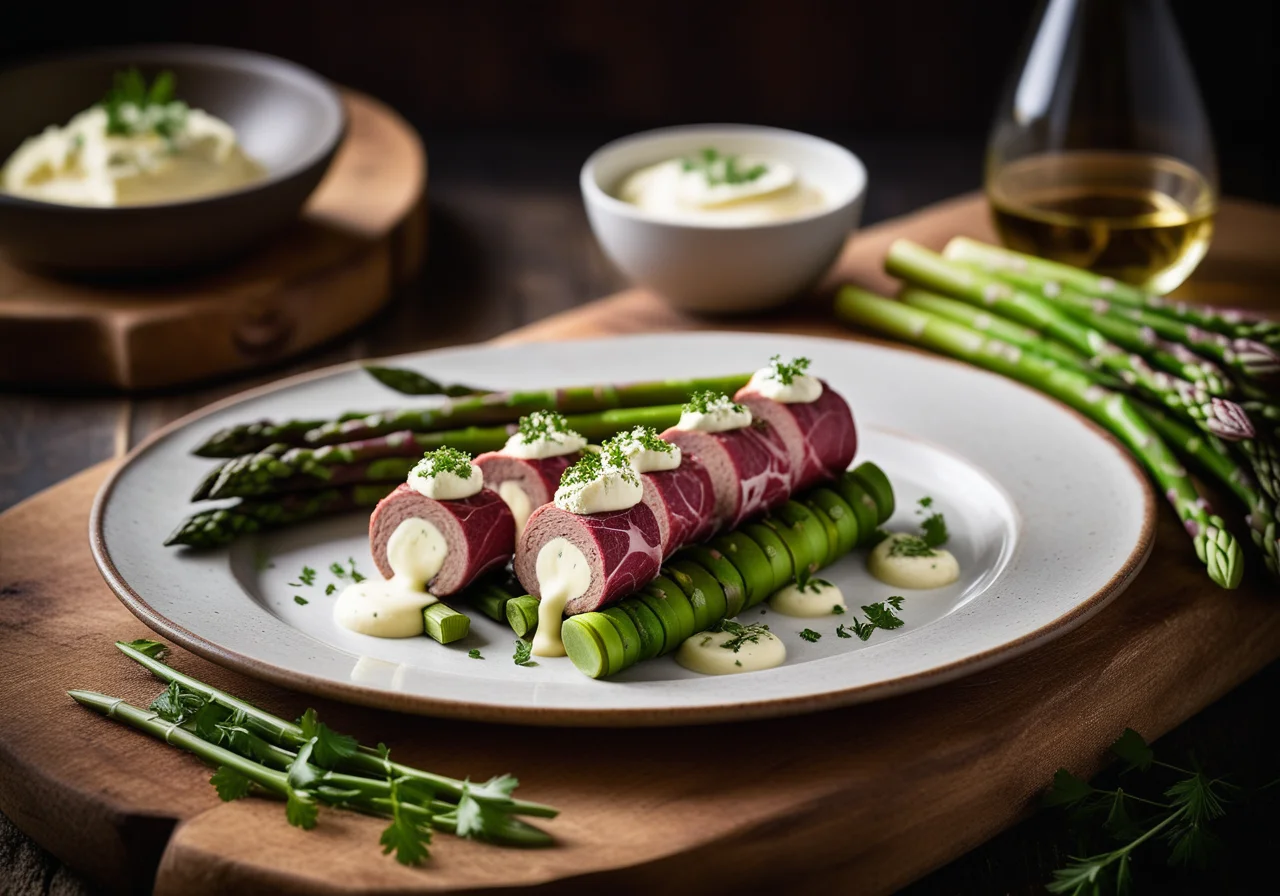 Kalbsröllchen mit Spargelfüllung