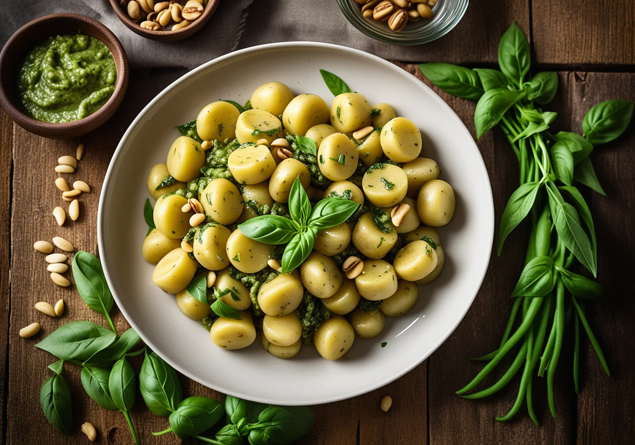 Potato Gnocchi with Pesto and Green Beans