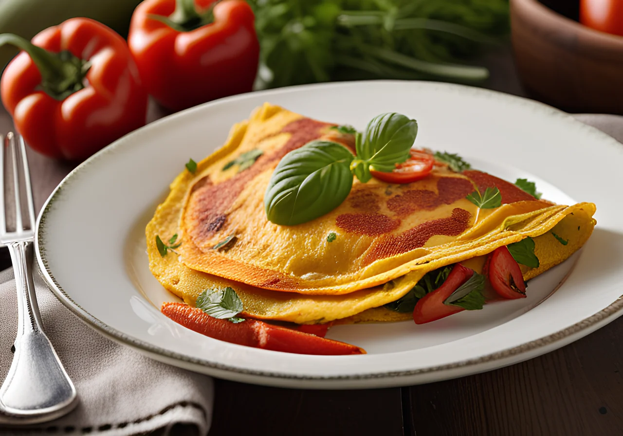 Paprika Omelette with Herbs