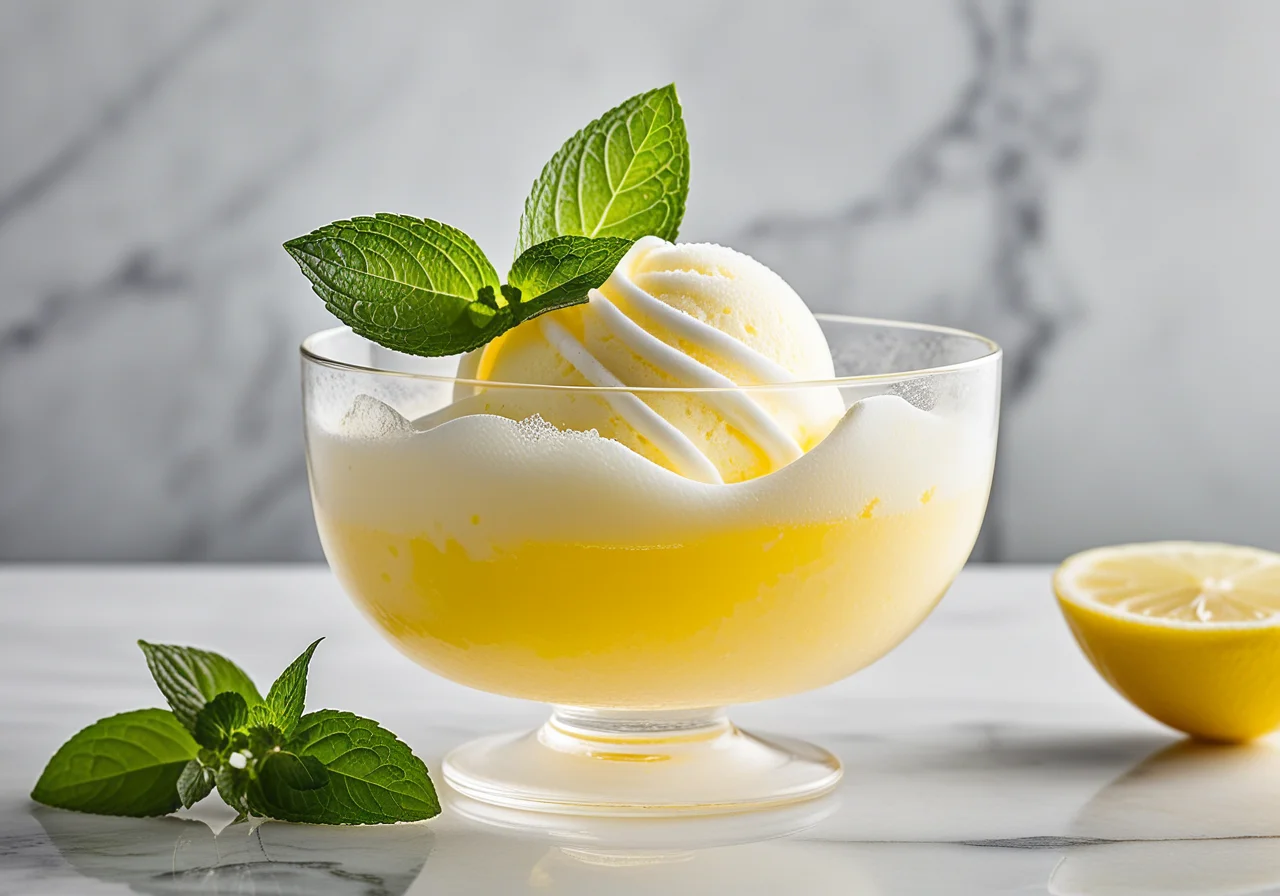 Lemon Sorbet with Champagne