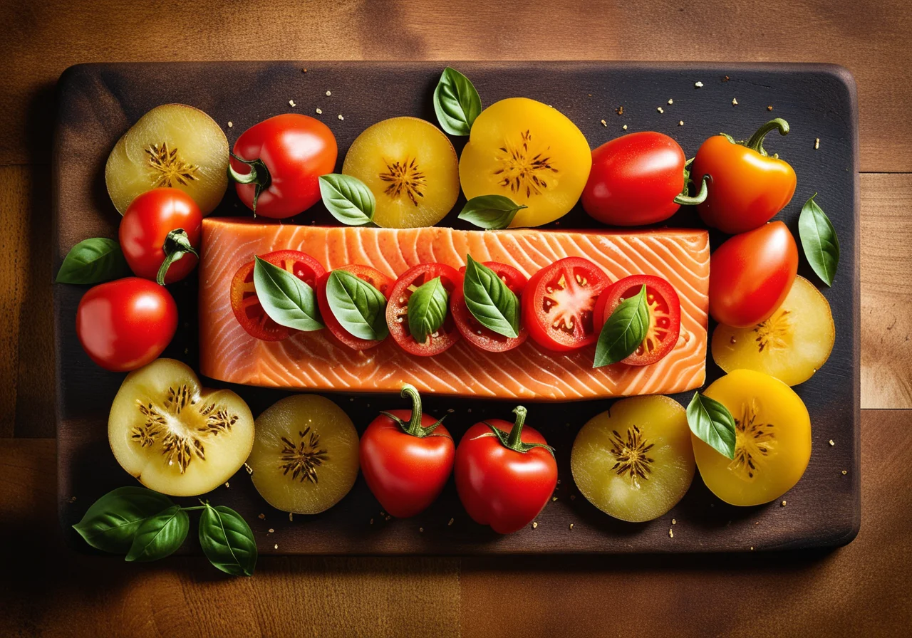 Salmon with Lemon Zest & Herbs on Vegetables (Canned)