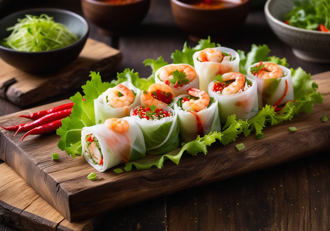 Spring Roll with Glass Noodles and Shrimp