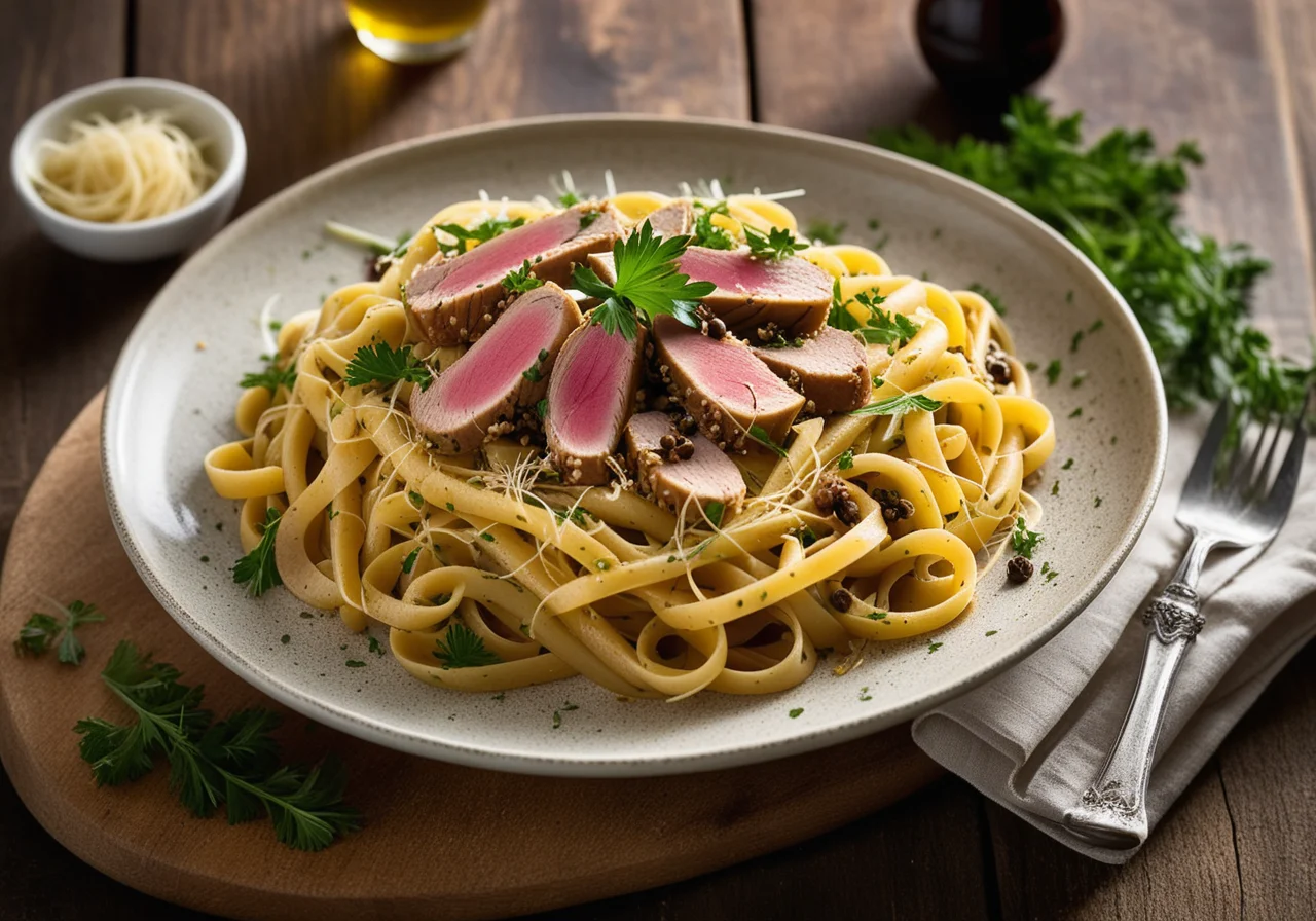 Pasta mit Fenchel, Thunfisch und Kapern