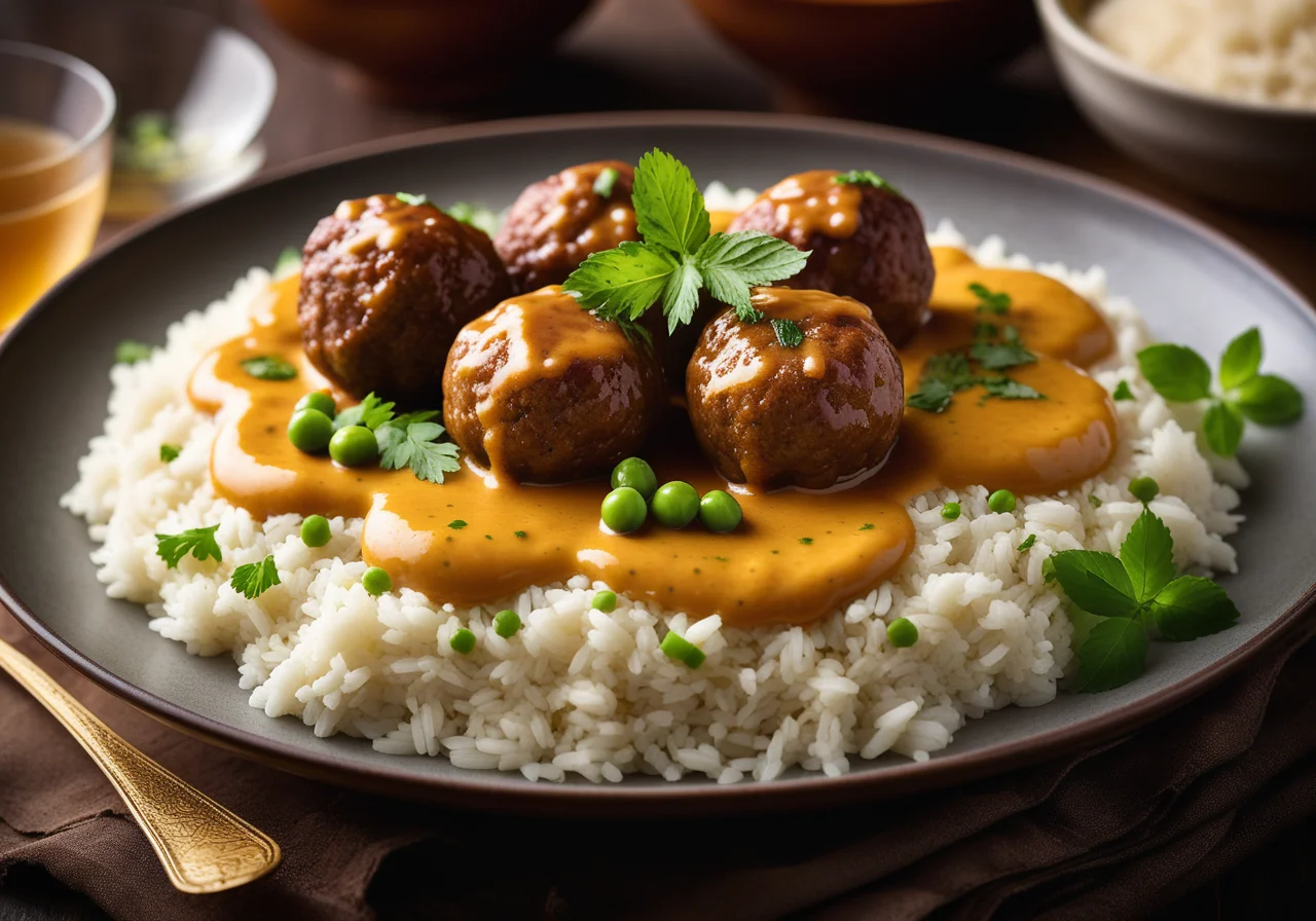 Meatball Curry with Rice