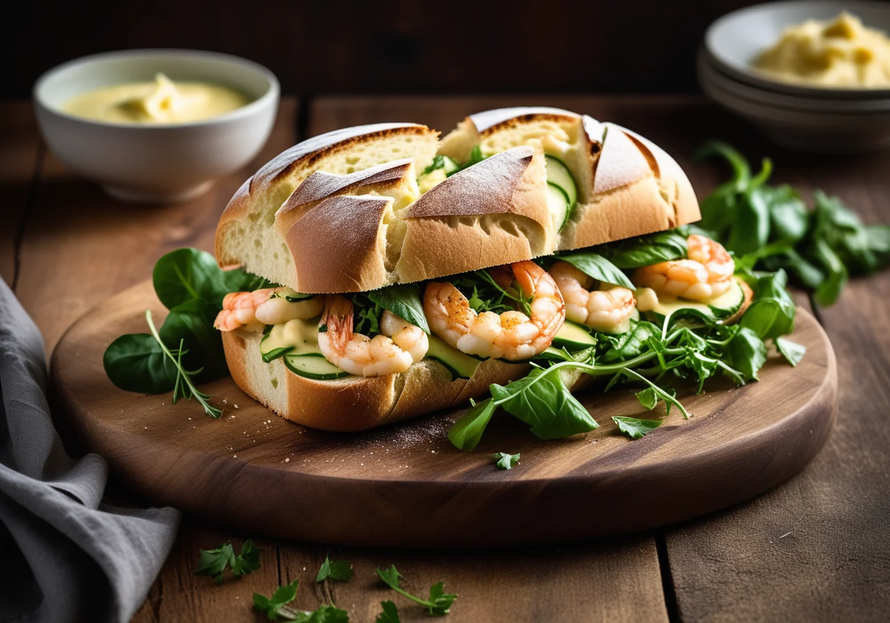 Ciabatta with Shrimp Salad Filling