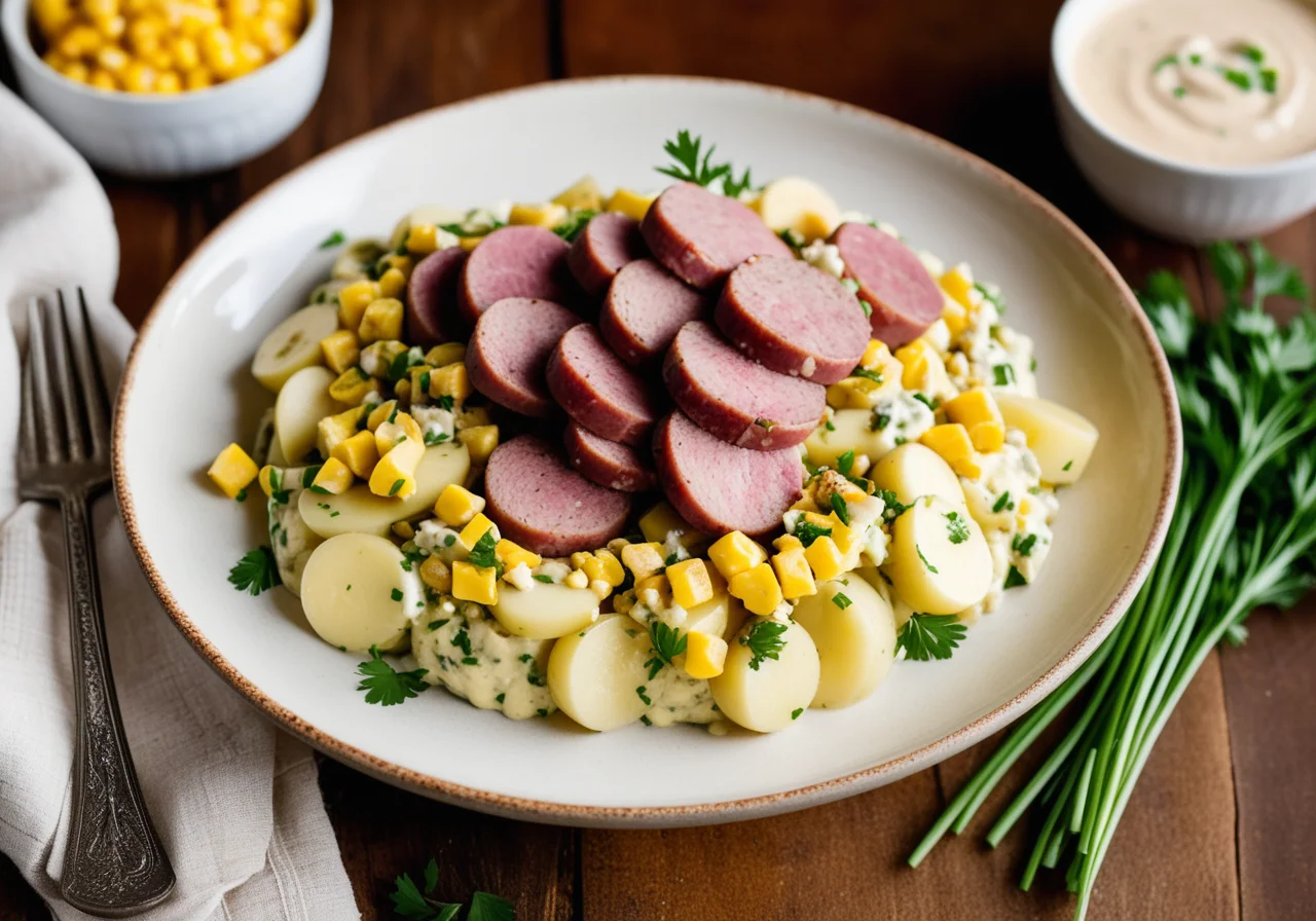 Potato Salad with Sausages