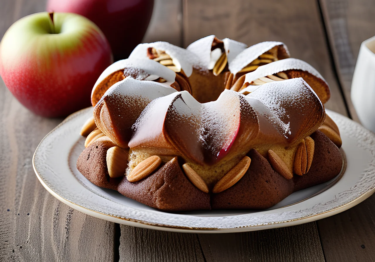 Rose Cake with Apple‑Nut Filling