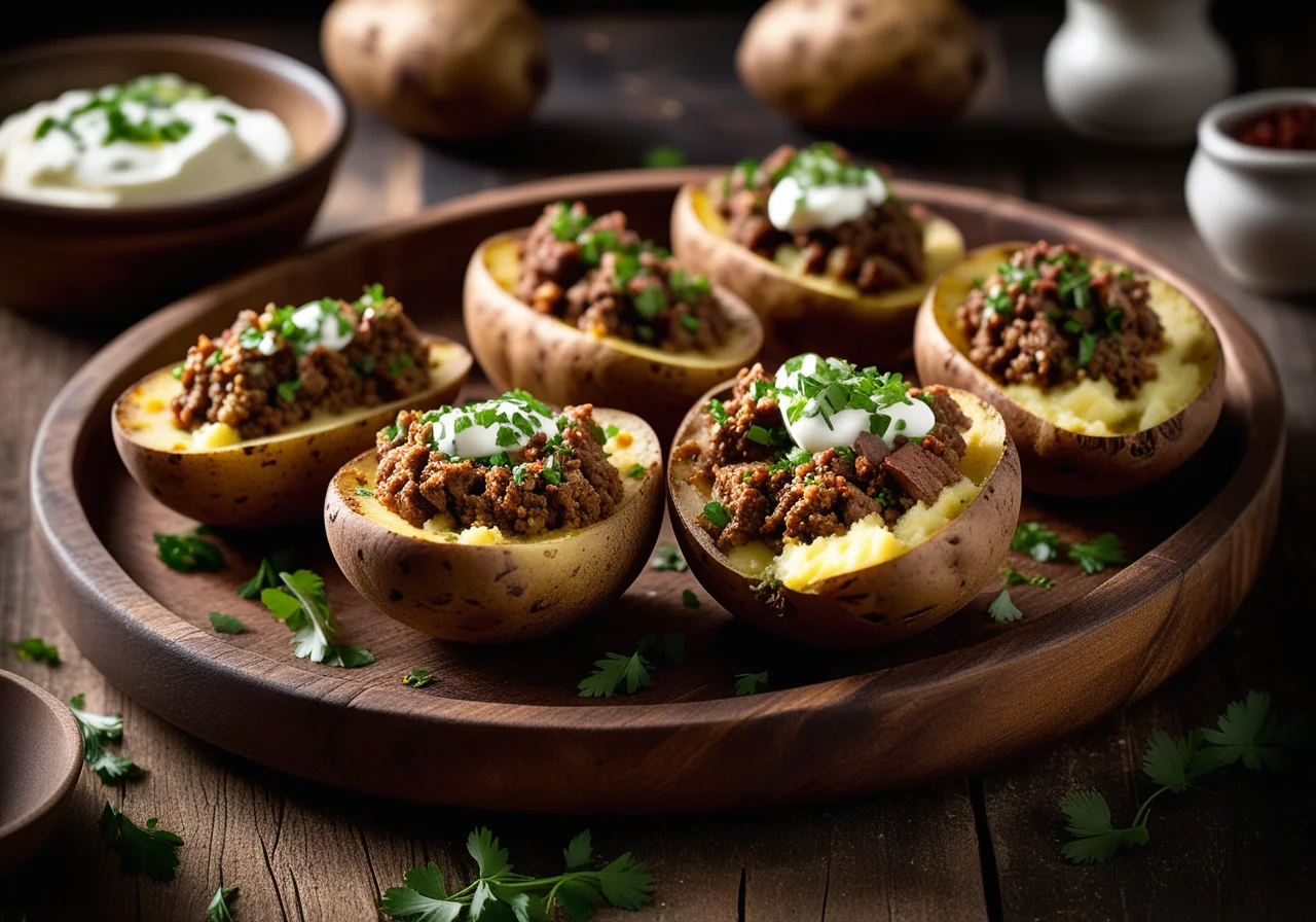 Baked Potatoes with Minced Filling