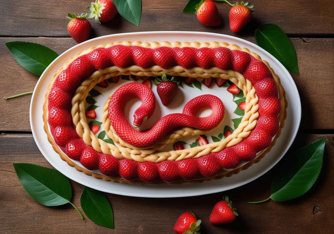 Strawberry Snake Cake