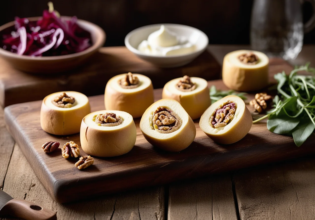 Stuffed Turkey Ham Walnut Rolls